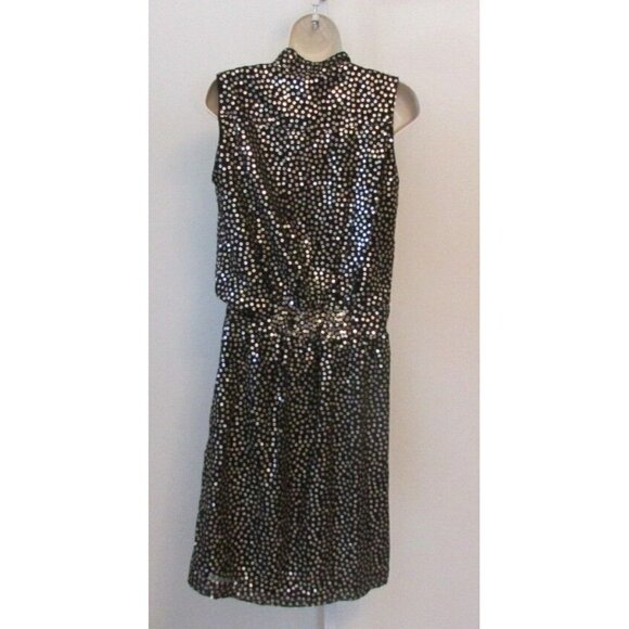 DVF Diane von Furstenberg Issie dress goldo gold sequin black cocktail new 0 - Picture 3 of 4
